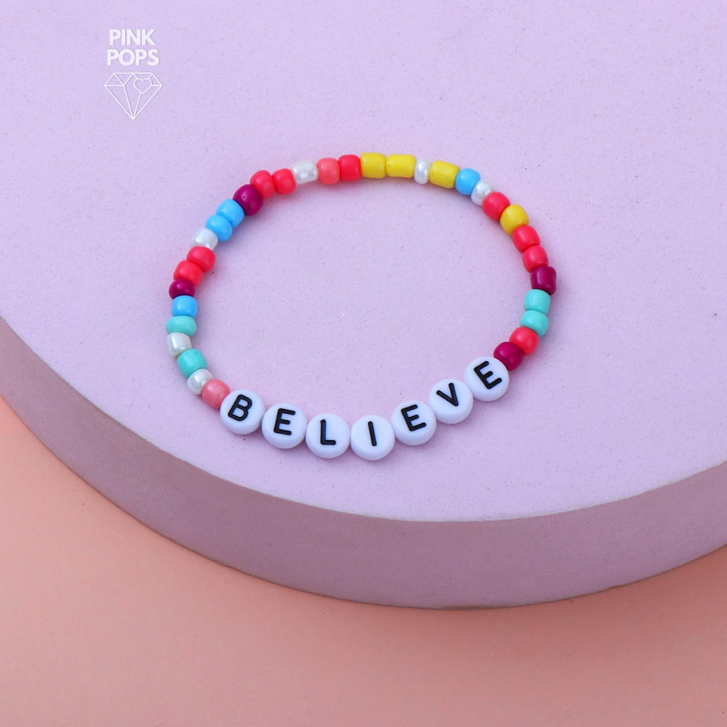 Colourful Beads Believe Bracelet