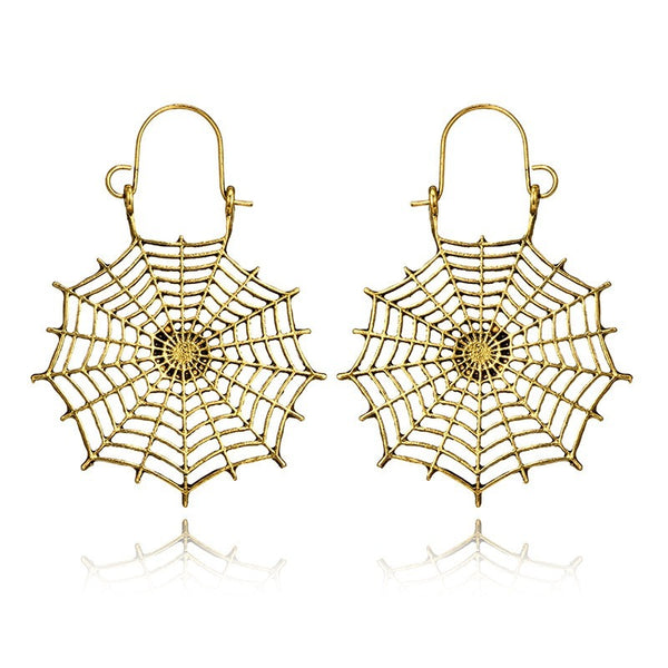 Vintage Gold Metal Dangle Hollow Earrings