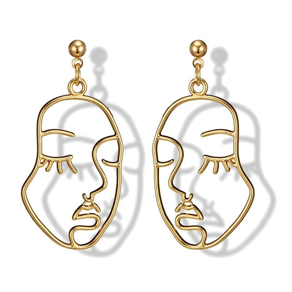 Acrylic Abstract Face Drop Earrings