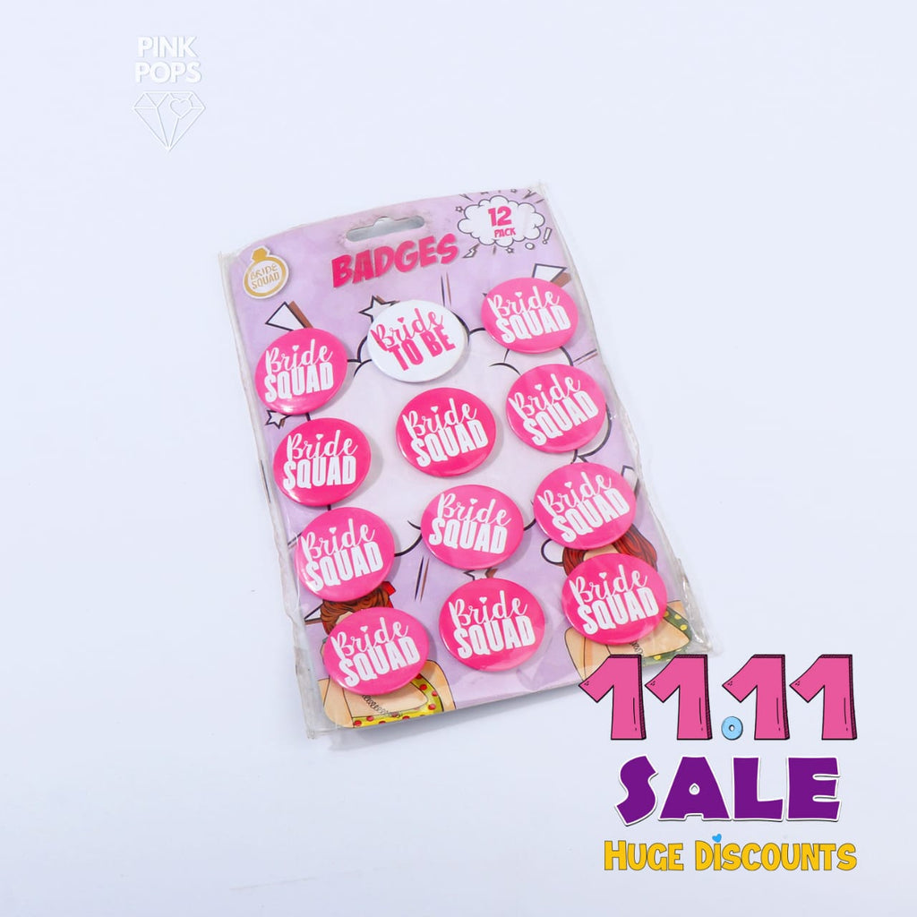 Pink Bride Squad Badges