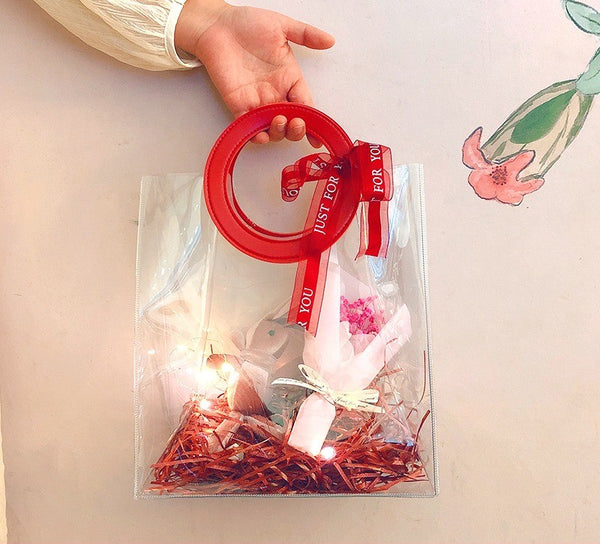 Red Transparent Gift Bag - Round