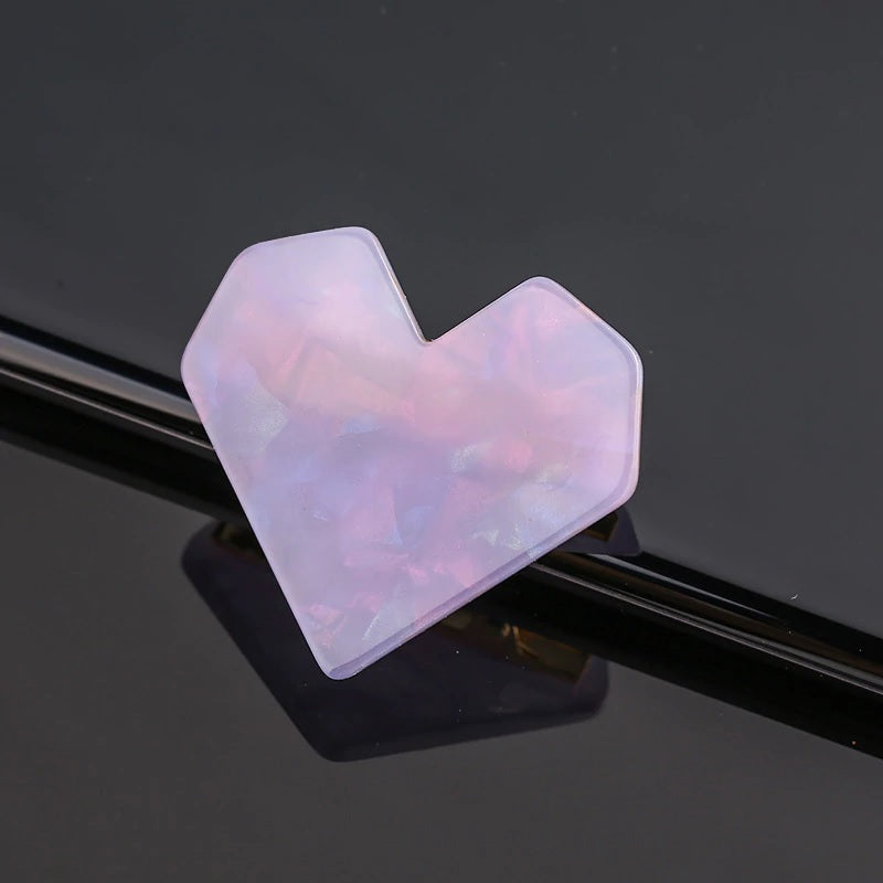 Marble Heart Acrylic Hair Pin