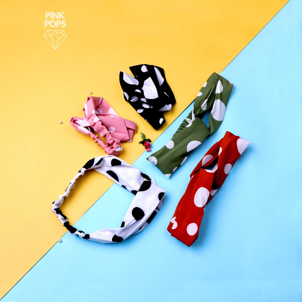 Big Polka Dotted Knotted Headbands