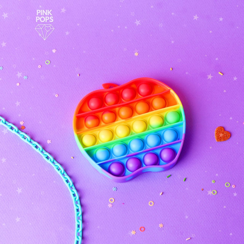 Rainbow Apple Pop It Fidget Toy