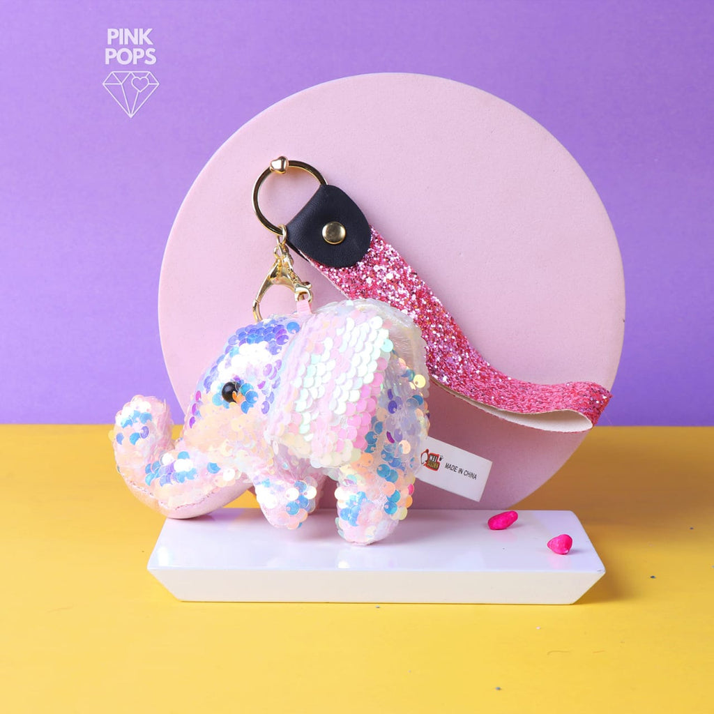 Reversible Sequin Elephant Key Chain