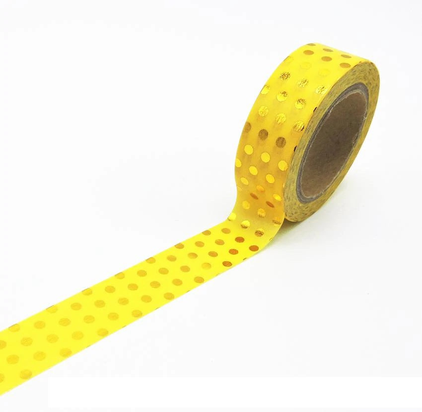 Yellow Polka Dot Design Washi Tape